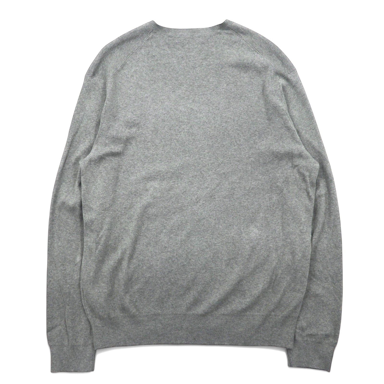 POLO RALPH LAUREN Maglione in cotone Pima con scollo a V L Grigio Ricamo Small Pony PIMA COTTON