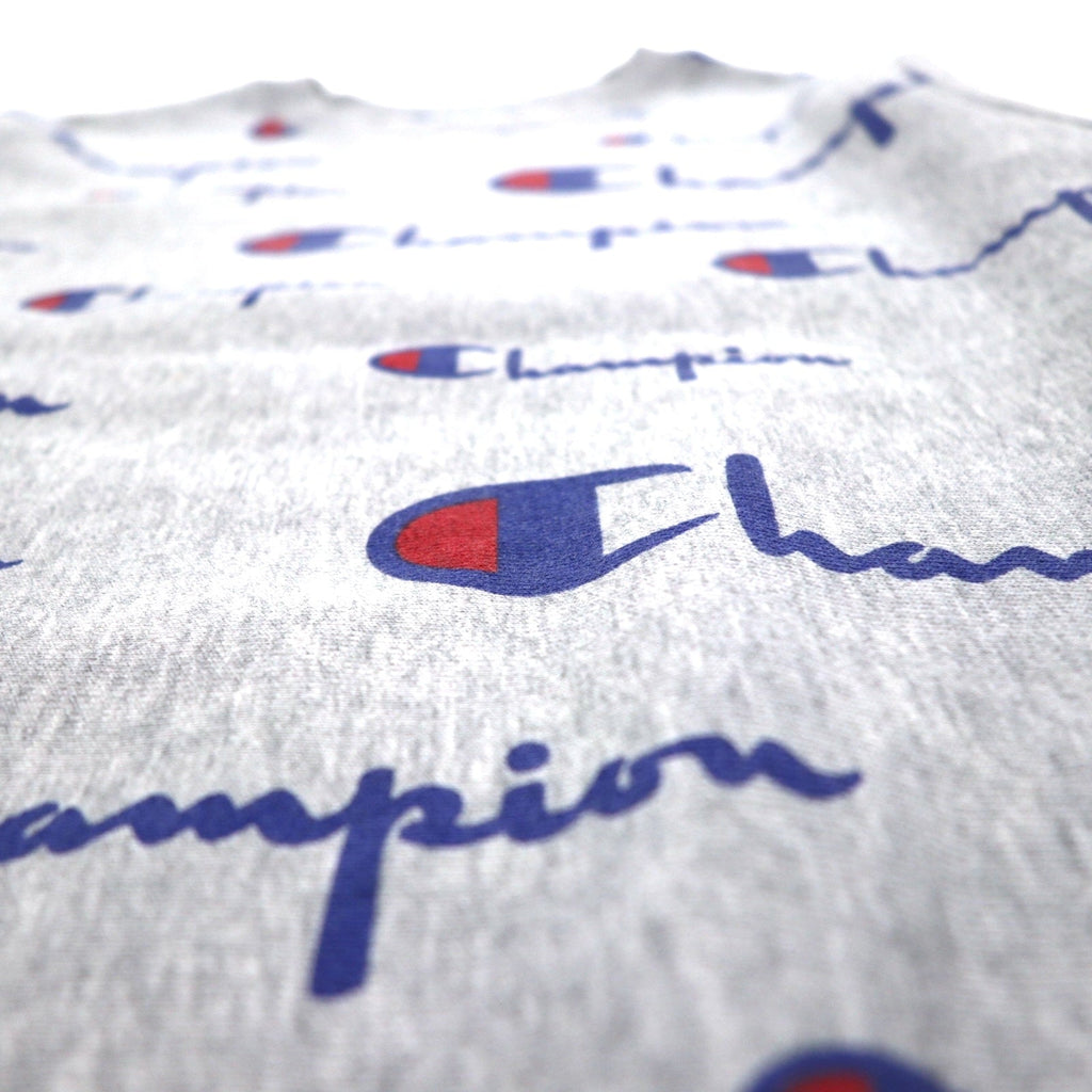 Champion Reverse Weave FELPA L grigio all-over script logo etichetta blu replica