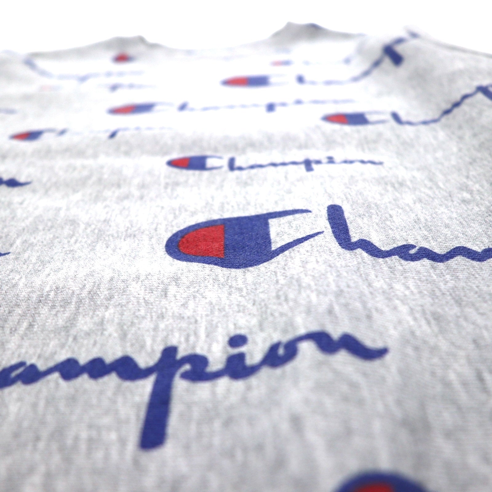 Champion Reverse Weave FELPA L grigio all-over script logo etichetta blu replica