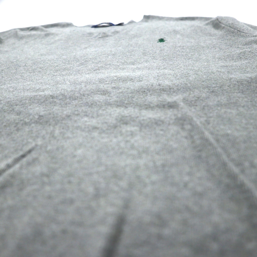 POLO RALPH LAUREN Maglione in cotone Pima con scollo a V L Grigio Ricamo Small Pony PIMA COTTON