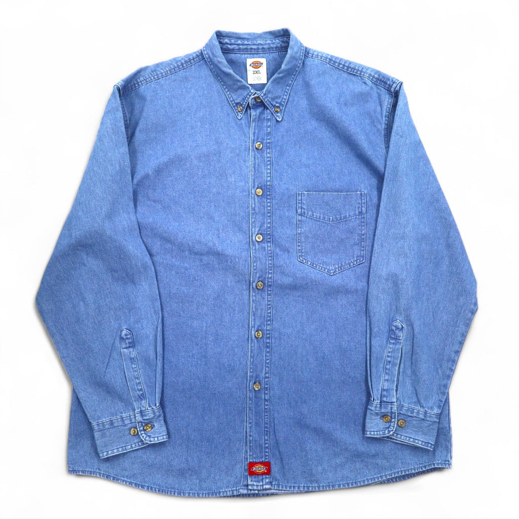 Dickies Camicia in denim delavé abbottonata XXL Indigo Blu Taglia forte WL300SNB Prodotto in Nicaragua