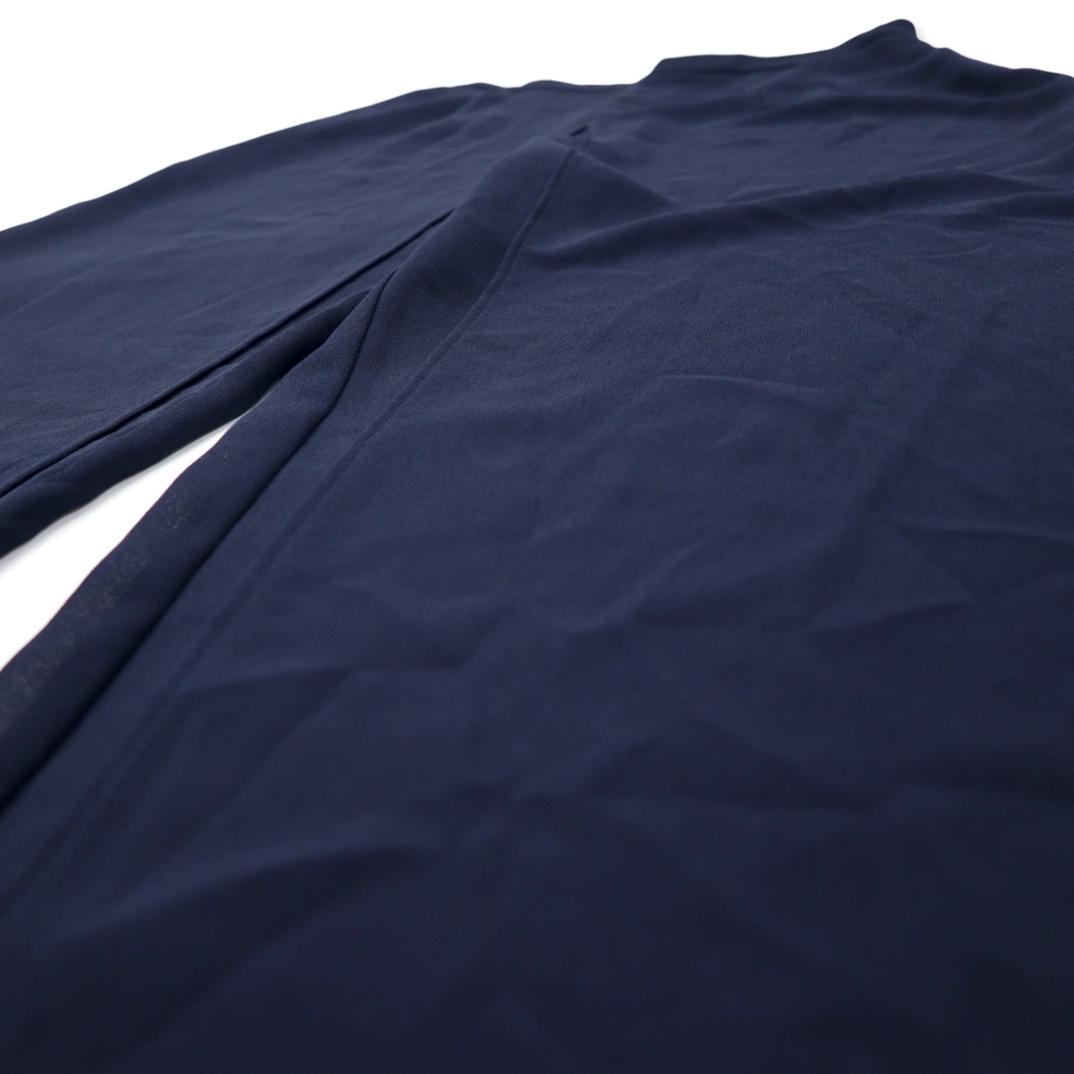 Pantaloni ampi dressbarn trasparenti drappeggiati, made in USA, taglia 12, blu navy, poliestere, con spacco, a strati