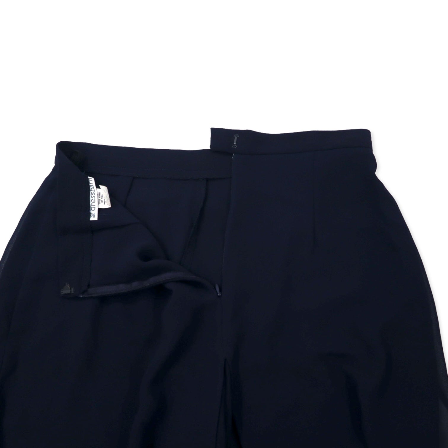 Pantaloni ampi dressbarn trasparenti drappeggiati, made in USA, taglia 12, blu navy, poliestere, con spacco, a strati