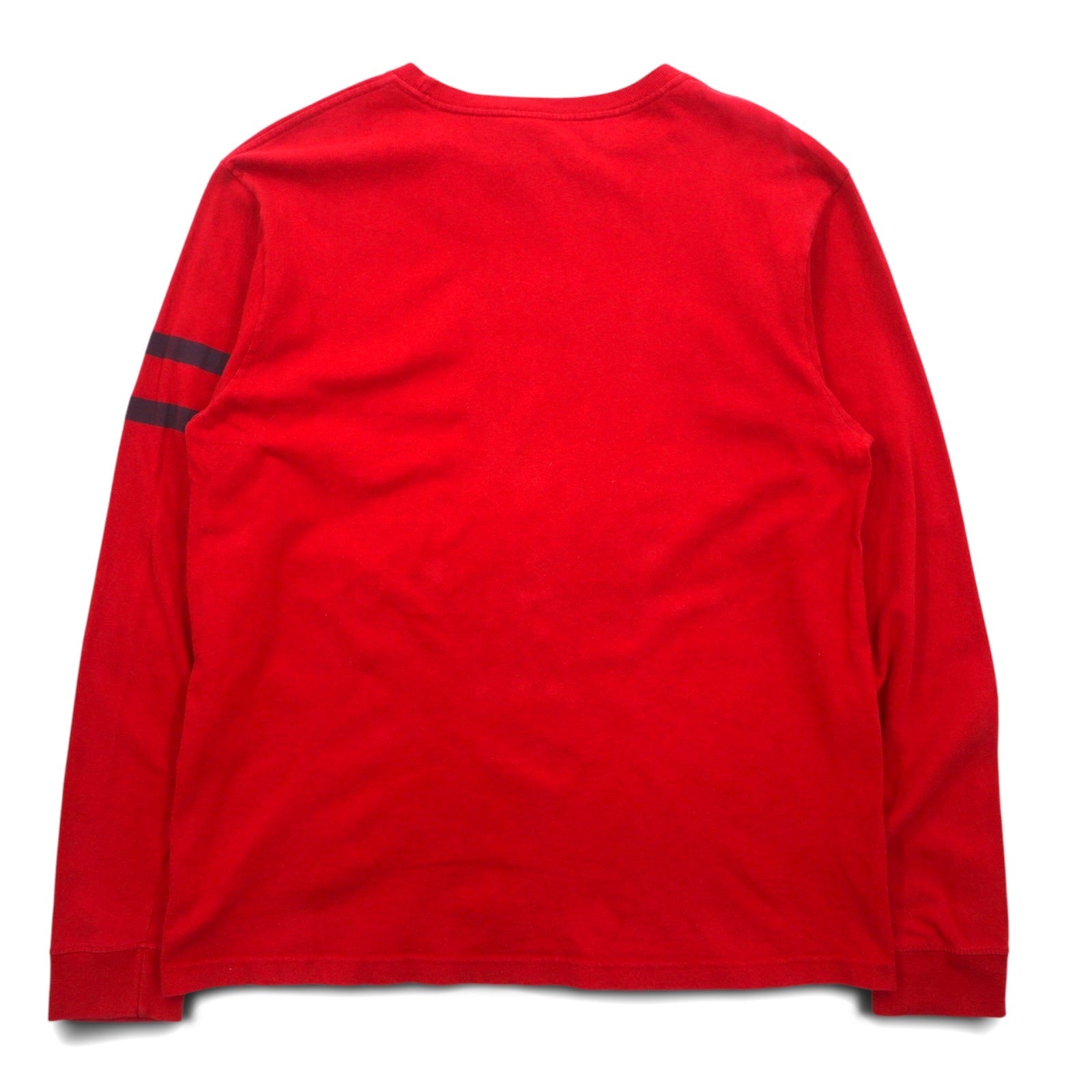 TOMMY JEANS T-shirt a maniche lunghe anni '90, maglia a maniche lunghe S rossa in cotone, made in Messico
