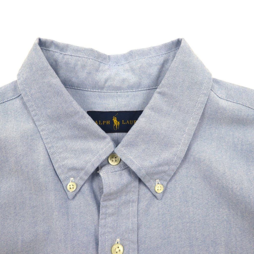RALPH LAUREN Camicia Oxford button-down XL blu cotone con ricamo piccolo pony