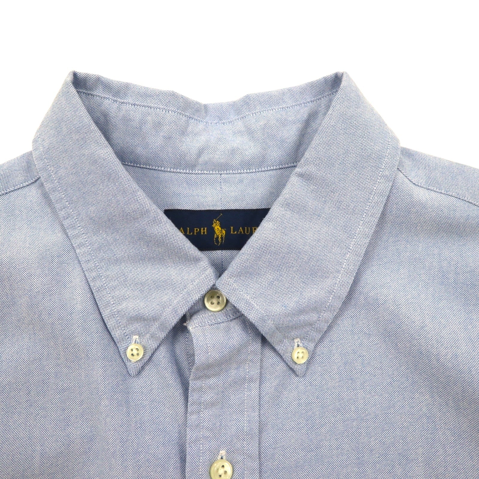 RALPH LAUREN Camicia Oxford button-down XL blu cotone con ricamo piccolo pony