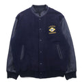 CANADA SPORTSWEAR, bomber jacket maniche in pelle, anni '90, XL, blu navy, pelle e lana, ricamo CANADIAN THUNDERBIRDS, Made in Canada