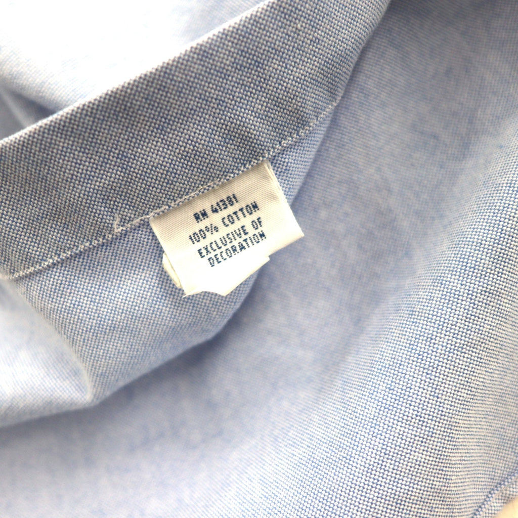 RALPH LAUREN Camicia Oxford button-down XL blu cotone con ricamo piccolo pony