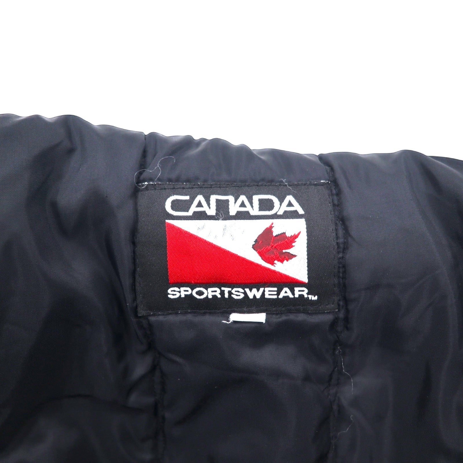CANADA SPORTSWEAR, bomber jacket maniche in pelle, anni '90, XL, blu navy, pelle e lana, ricamo CANADIAN THUNDERBIRDS, Made in Canada