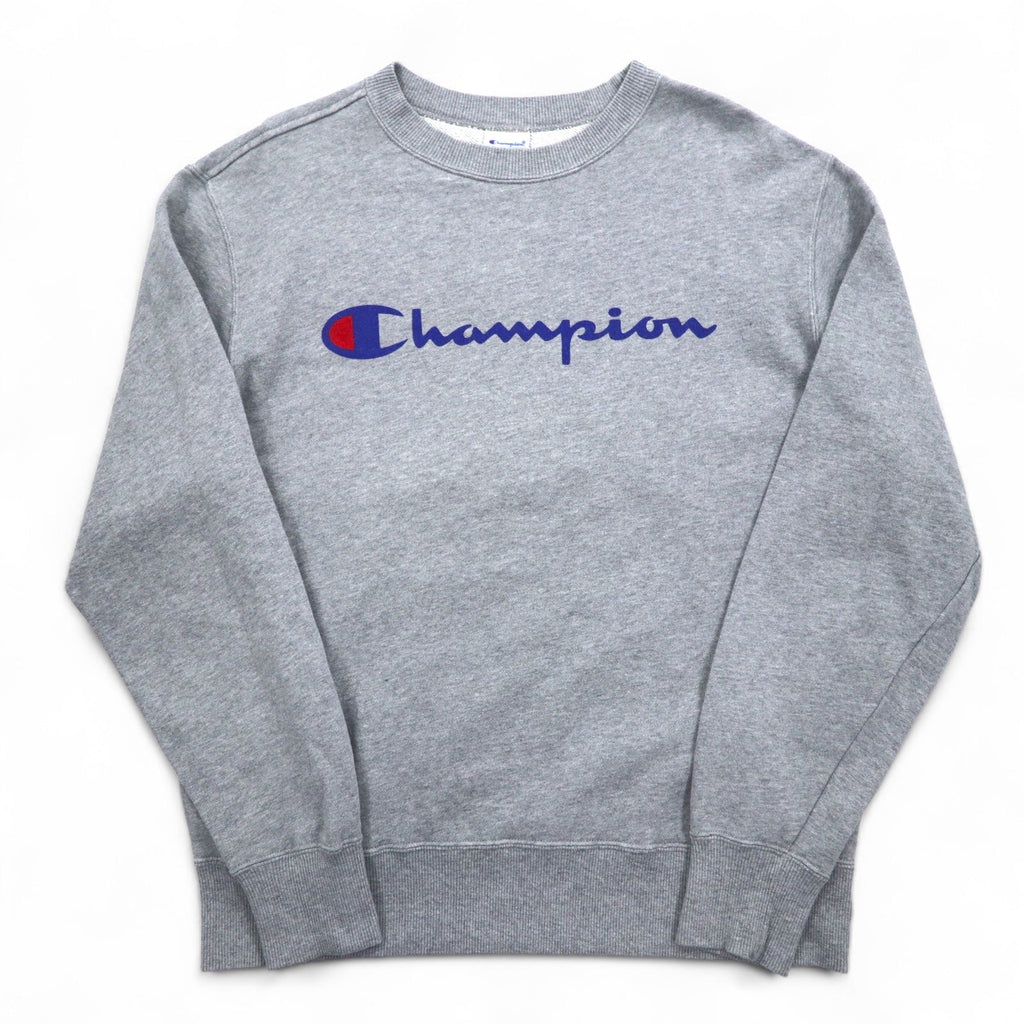 Champion ベーシック クルーネック スウェット L グレー コットン スクリプトロゴ C3-H004