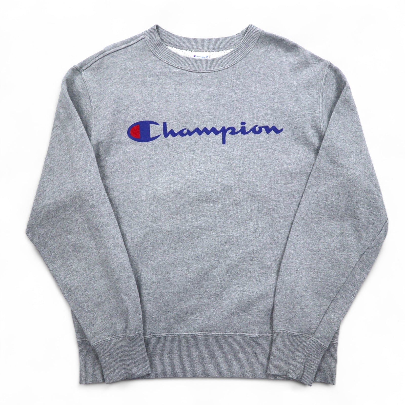 Champion Basic Crewneck Sweatshirt L Grigio Cotone Script Logo C3-H004