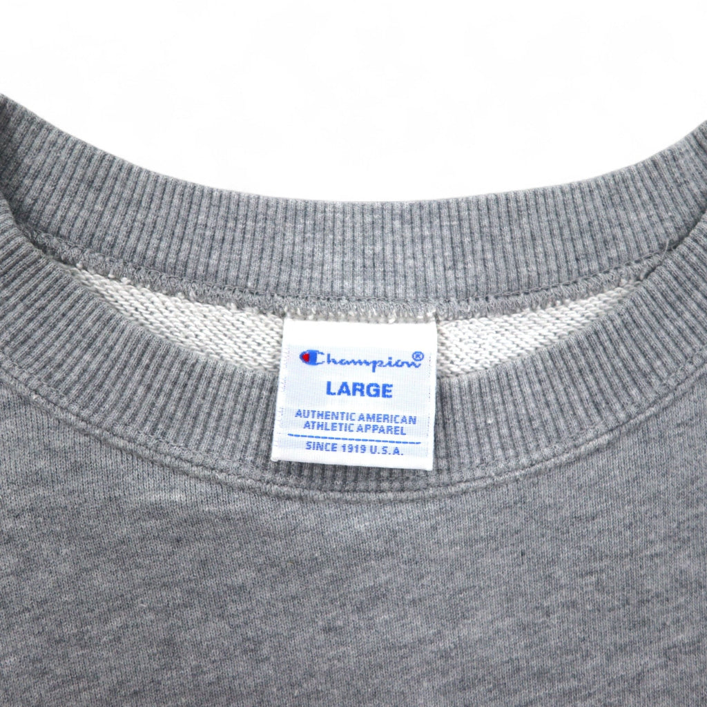Champion ベーシック クルーネック スウェット L グレー コットン スクリプトロゴ C3-H004