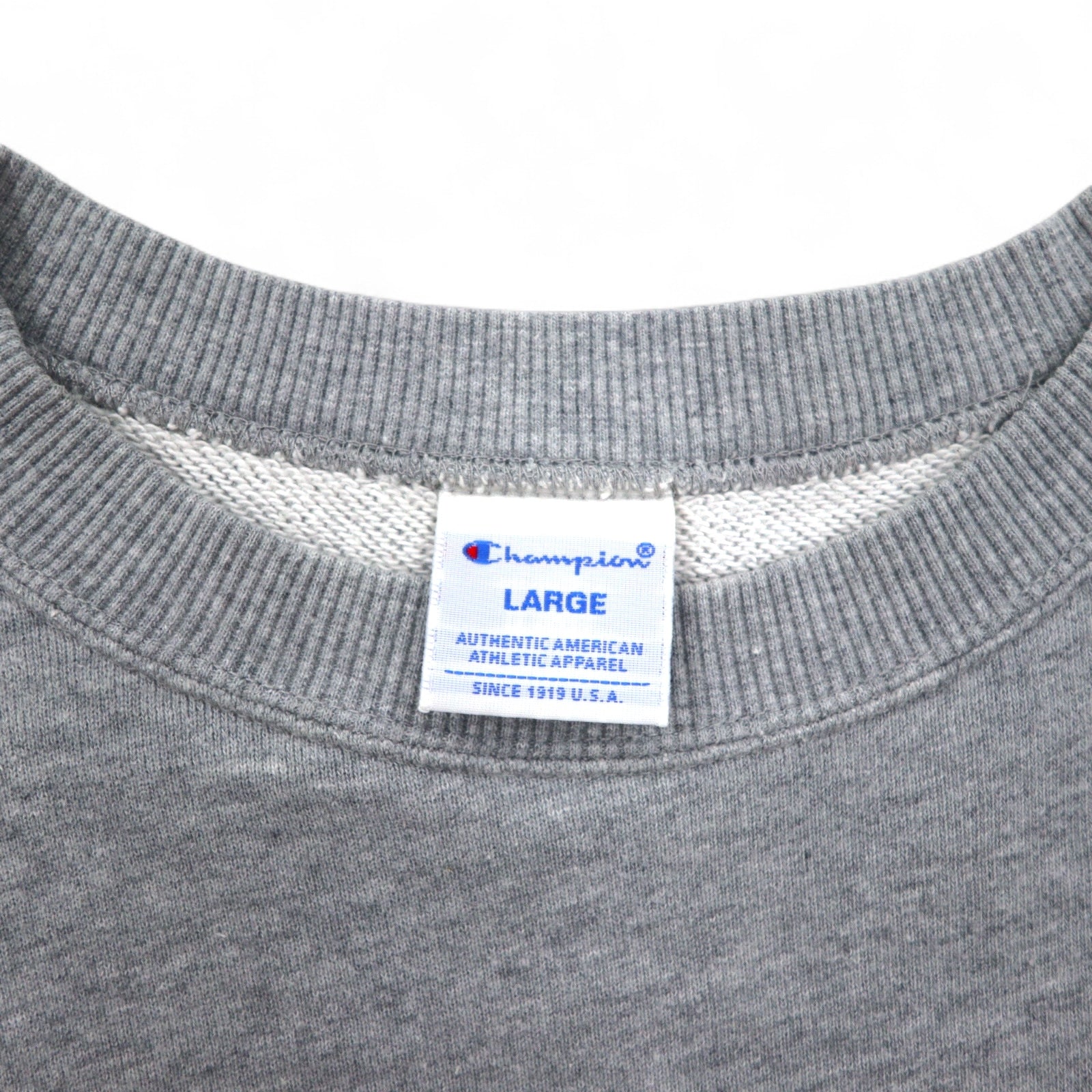 Champion Basic Crewneck Sweatshirt L Grigio Cotone Script Logo C3-H004
