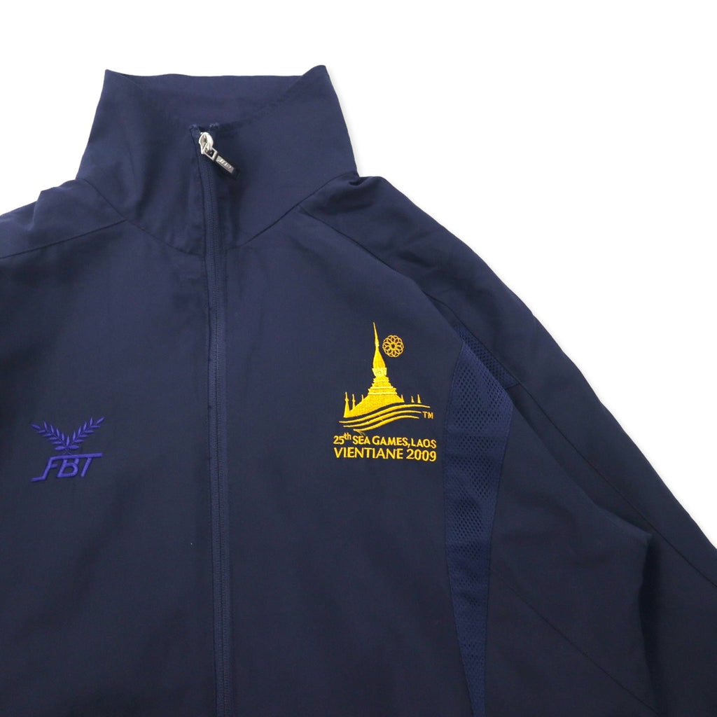FBT giacca in nylon M blu navy poliestere fodera in mesh 25° SEA GAMES LAOS VIENTIANE 2009 ricamo