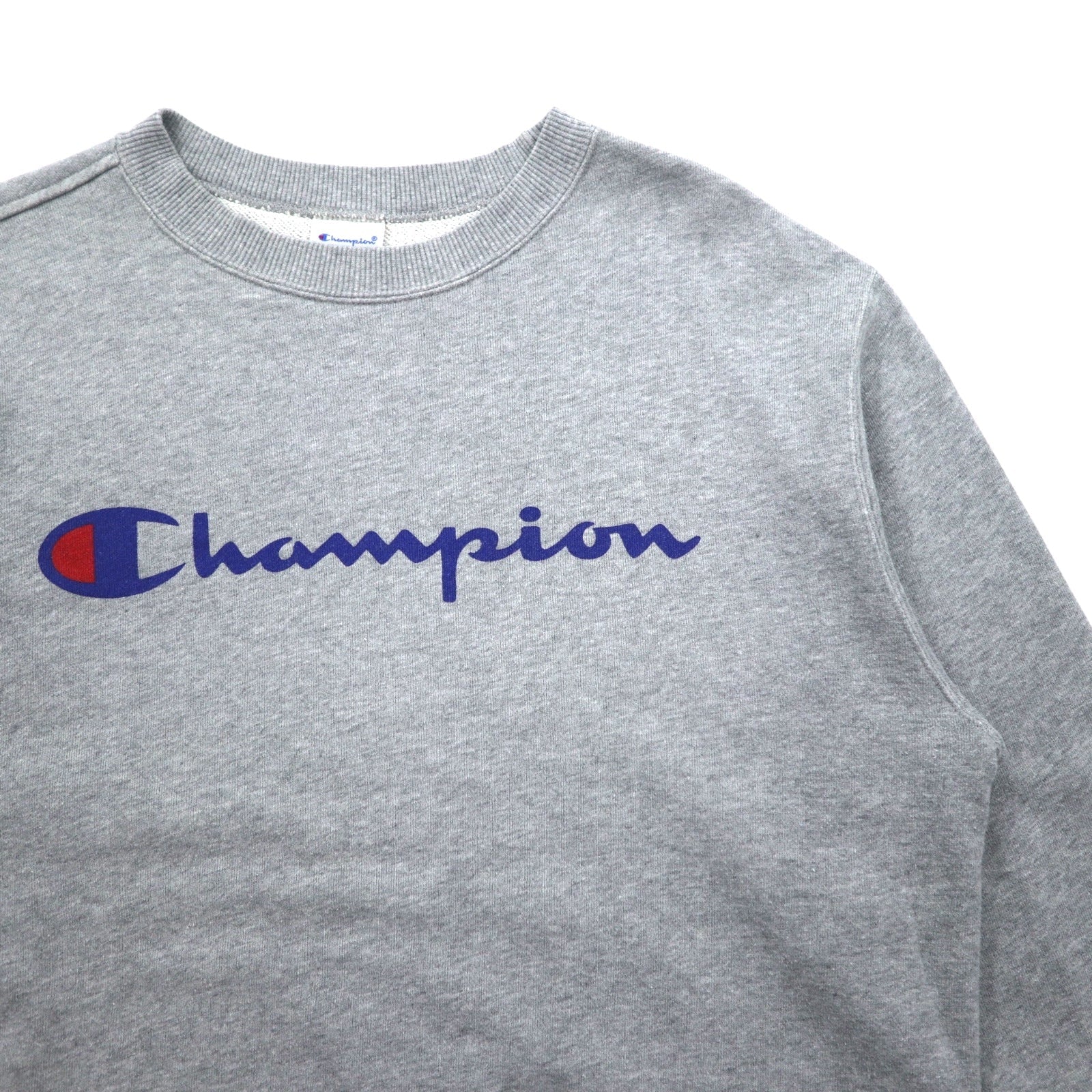 Champion Basic Crewneck Sweatshirt L Grigio Cotone Script Logo C3-H004