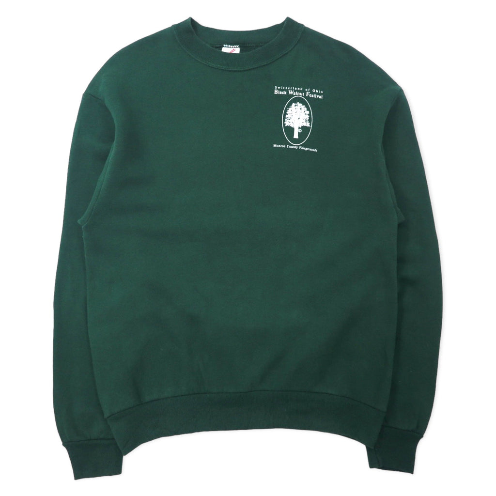 JERZEES Made in USA Anni '90 Girocollo Felpa M Verde Cotone Felpato Black Walnut Festival