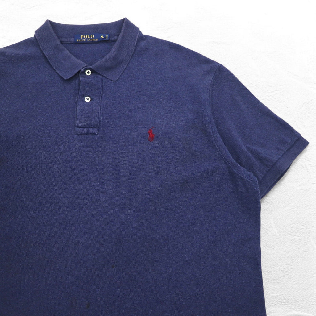 POLO RALPH LAUREN ポロシャツ XL ネイビー コットン 鹿の子 スモールポニー刺繍
