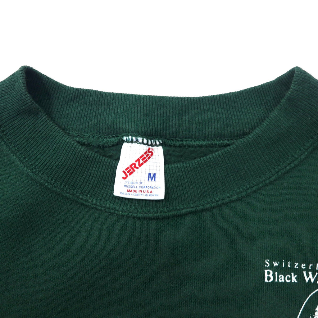 JERZEES Made in USA Anni '90 Girocollo Felpa M Verde Cotone Felpato Black Walnut Festival