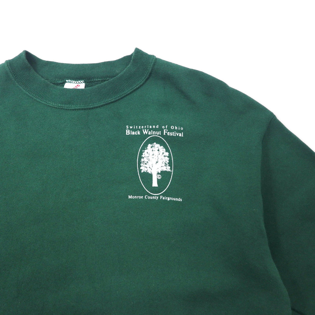 JERZEES Made in USA Anni '90 Girocollo Felpa M Verde Cotone Felpato Black Walnut Festival