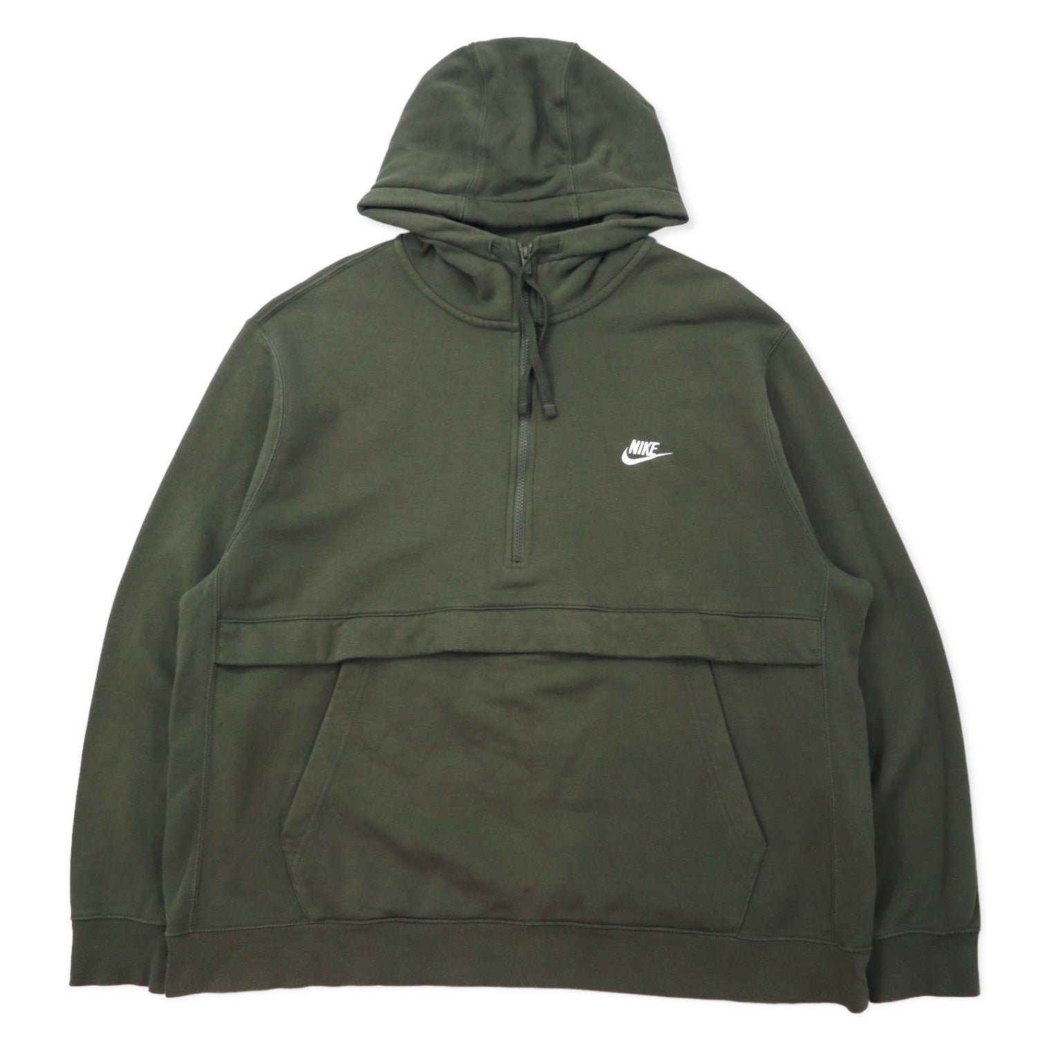 NIKE Half-Zip Hoodie Anorak XXL Kaki Cotone NSW Club Fleece Half-Zip Hoodie BV2699-380