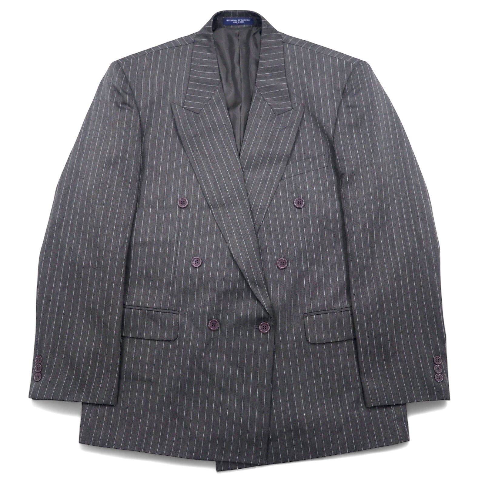 John Blair Blazer doppiopetto XL grigio a righe poliestere