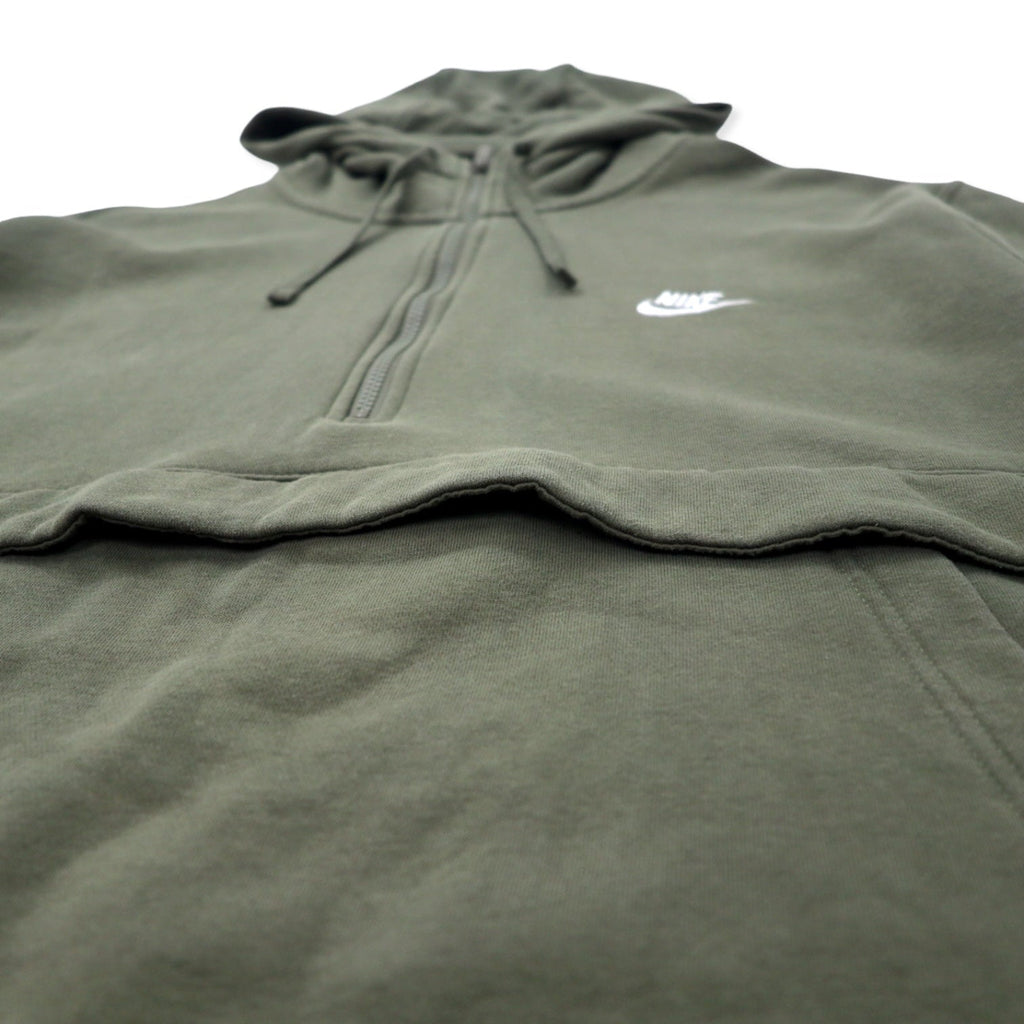 NIKE Half-Zip Hoodie Anorak XXL Kaki Cotone NSW Club Fleece Half-Zip Hoodie BV2699-380