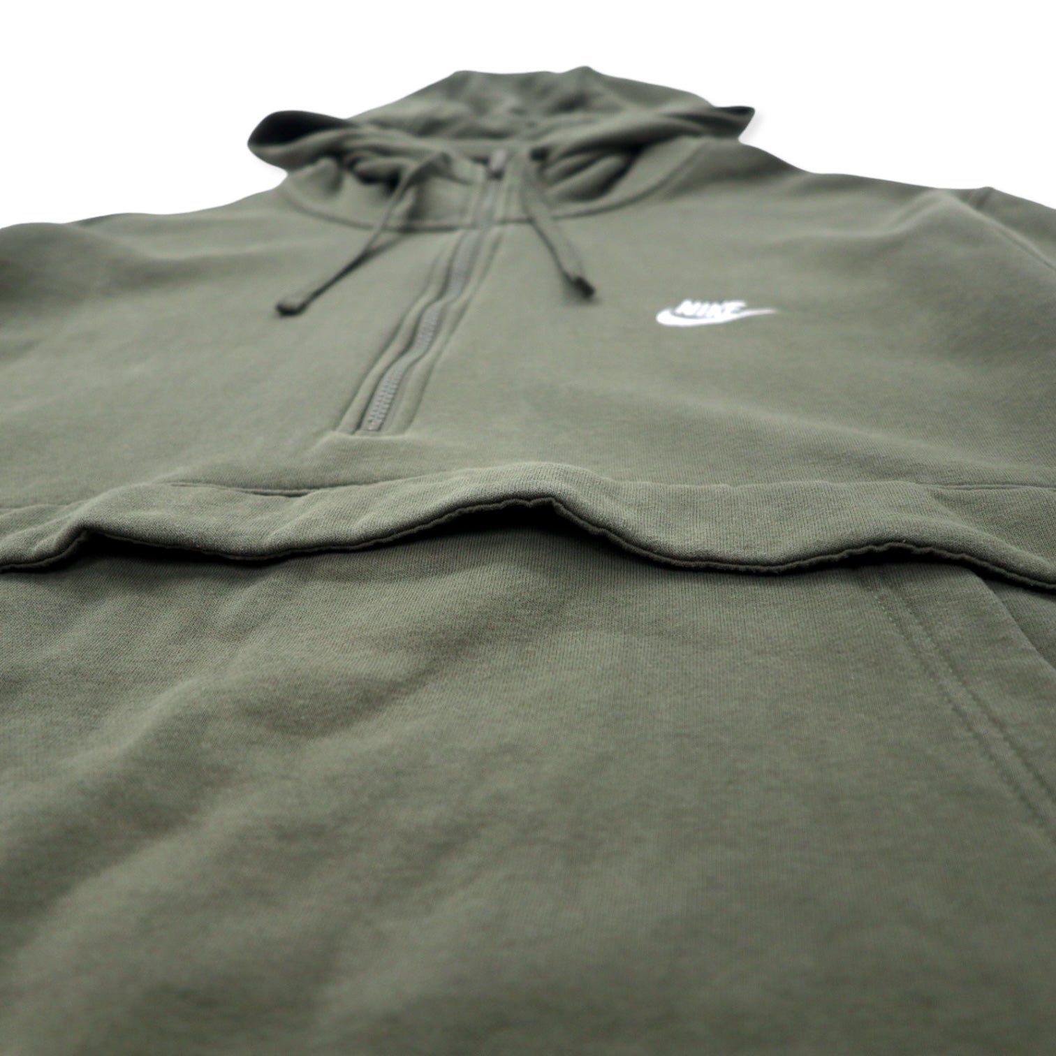 NIKE Half-Zip Hoodie Anorak XXL Kaki Cotone NSW Club Fleece Half-Zip Hoodie BV2699-380