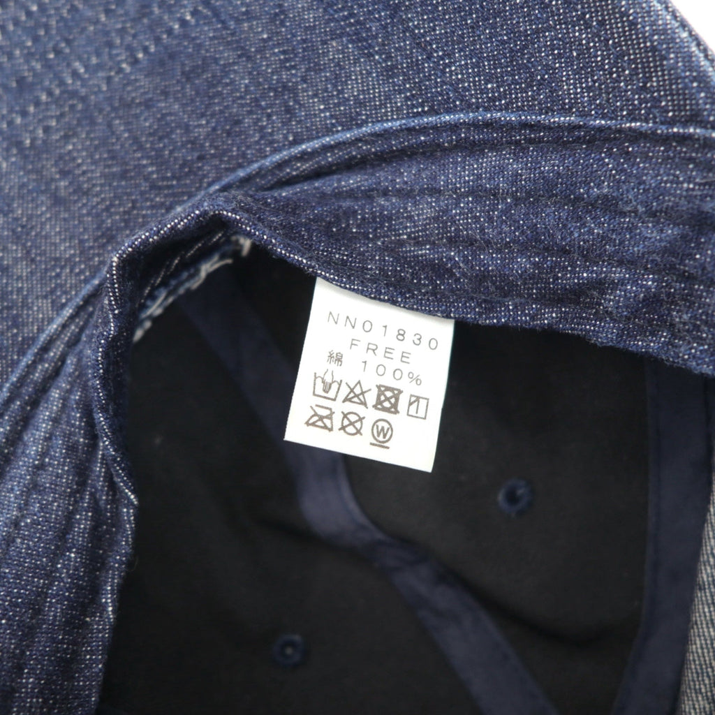 THE NORTH FACE デニム ベースボールキャップ FREE インディゴ ブルー TNFロゴ 刺繍 NN01830