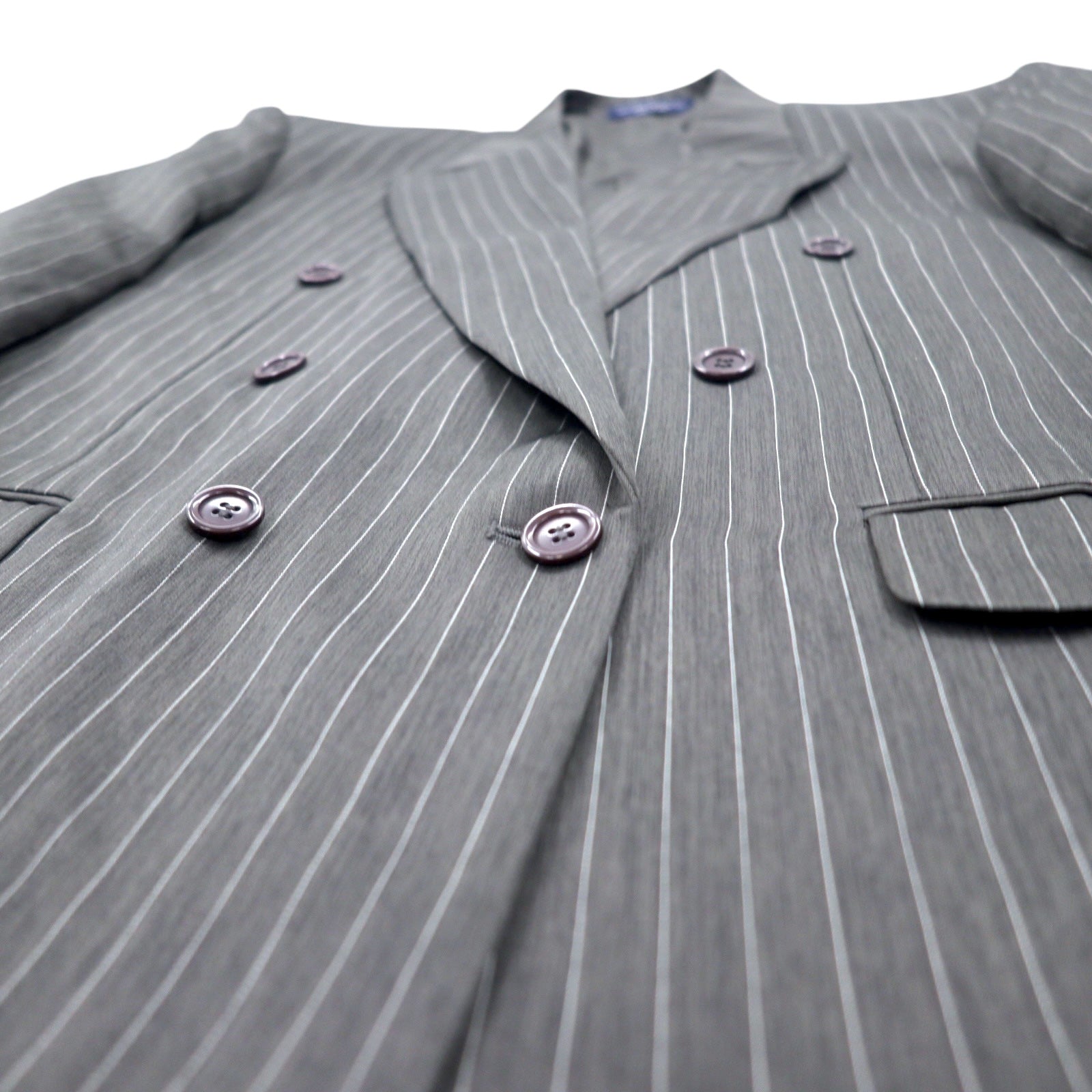 John Blair Blazer doppiopetto XL grigio a righe poliestere