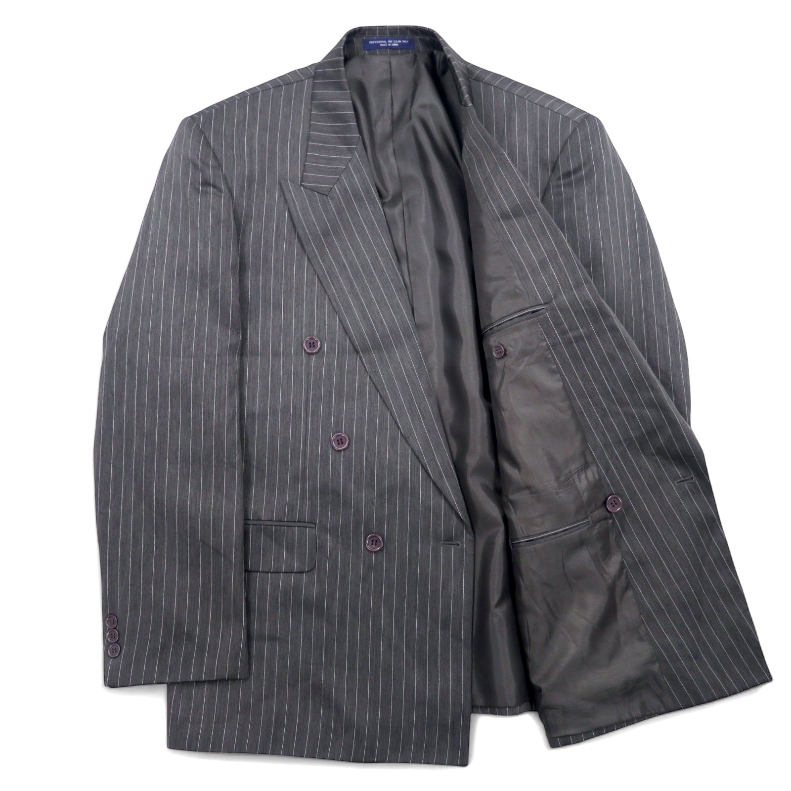 John Blair Blazer doppiopetto XL grigio a righe poliestere