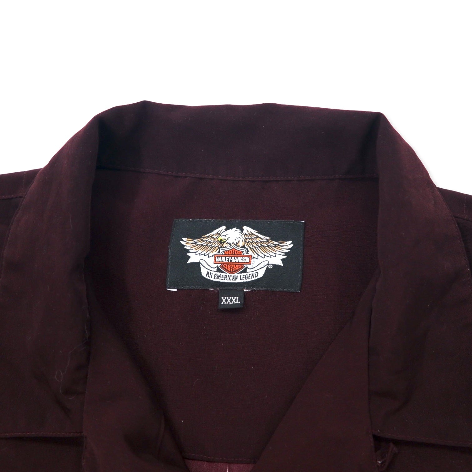 HARLEY DAVIDSON Camicia hawaiana a collo aperto, manica corta, in poliestere, taglia XXXL, bordeaux, fantasia all-over, motivo fiamme, ricamo logo piccolo, taglia oversize