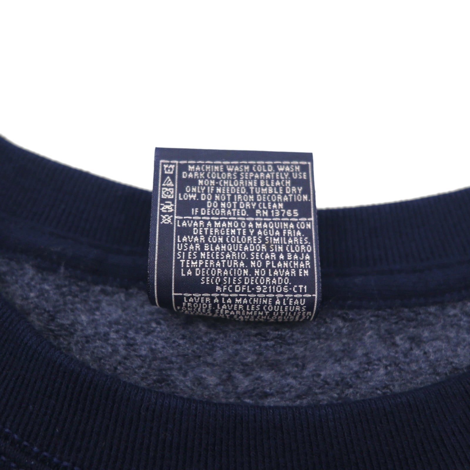 PLUMA OUTDOORS Felpa vuota 2XL Navy Tinta unita Cotone Felpata all'interno Made in Mexico