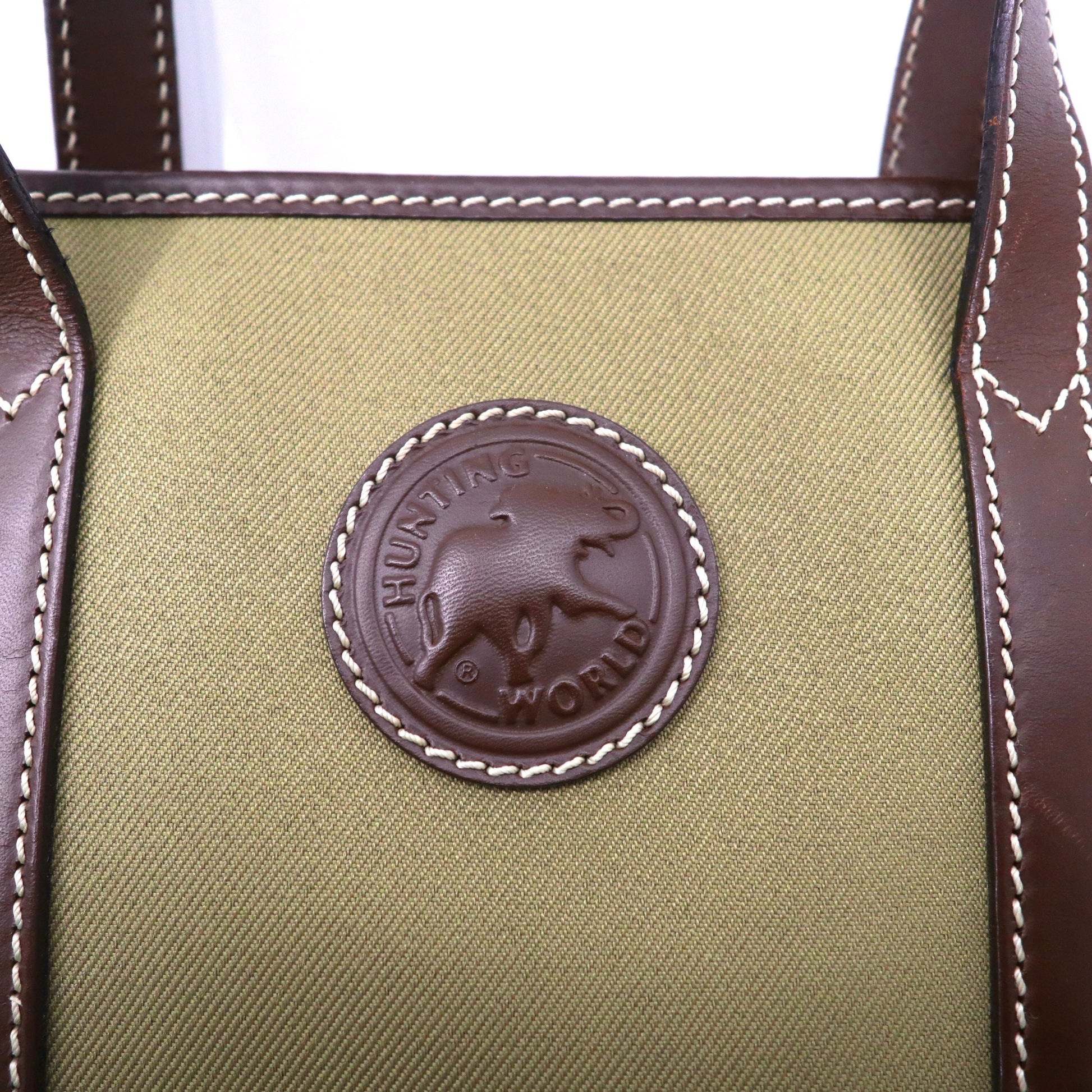 HUNTING WORLD Borsa tote beige in tela e pelle SAFARI TODAY E1558 Made in Italy