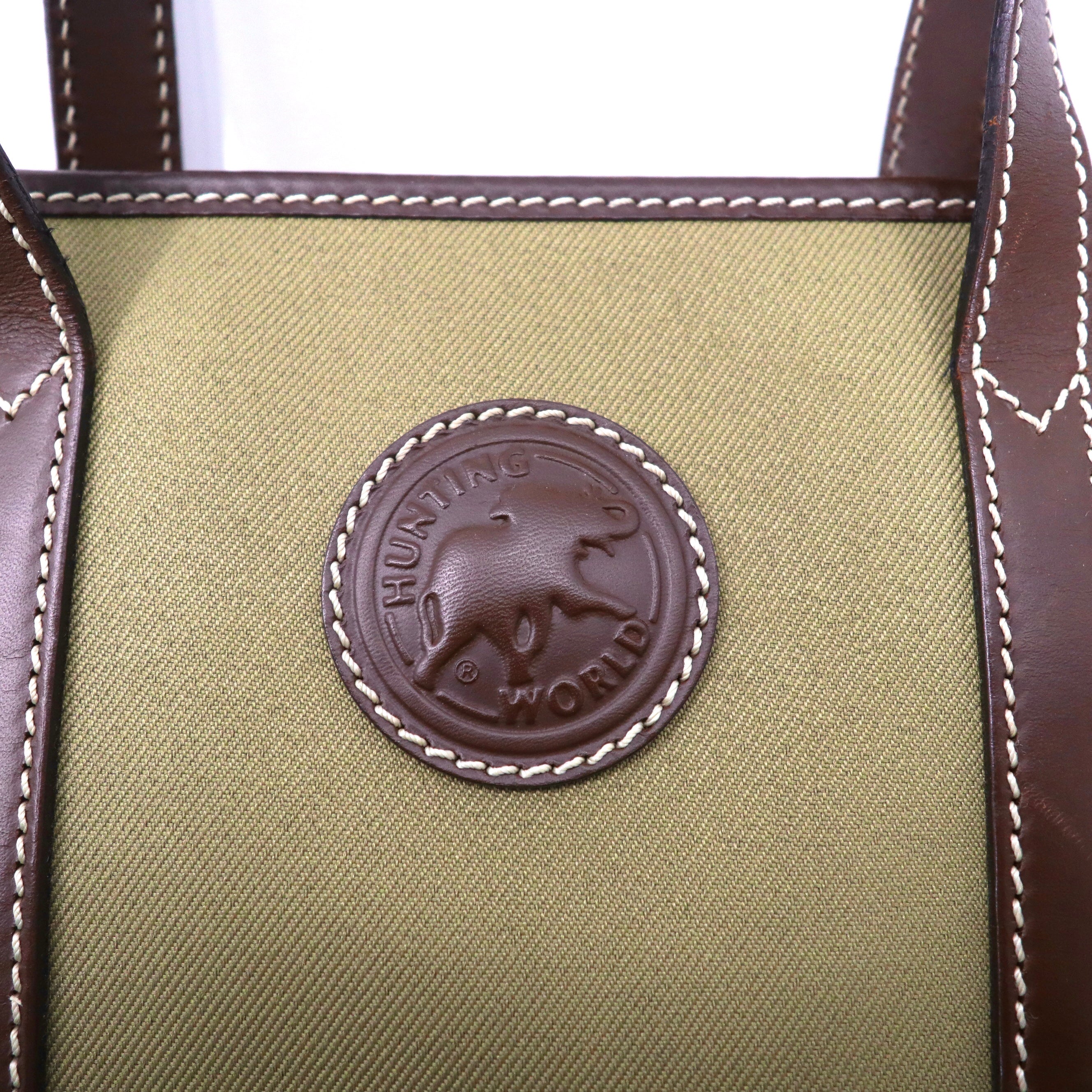 HUNTING WORLD Borsa tote beige in tela e pelle SAFARI TODAY E1558 Made in Italy
