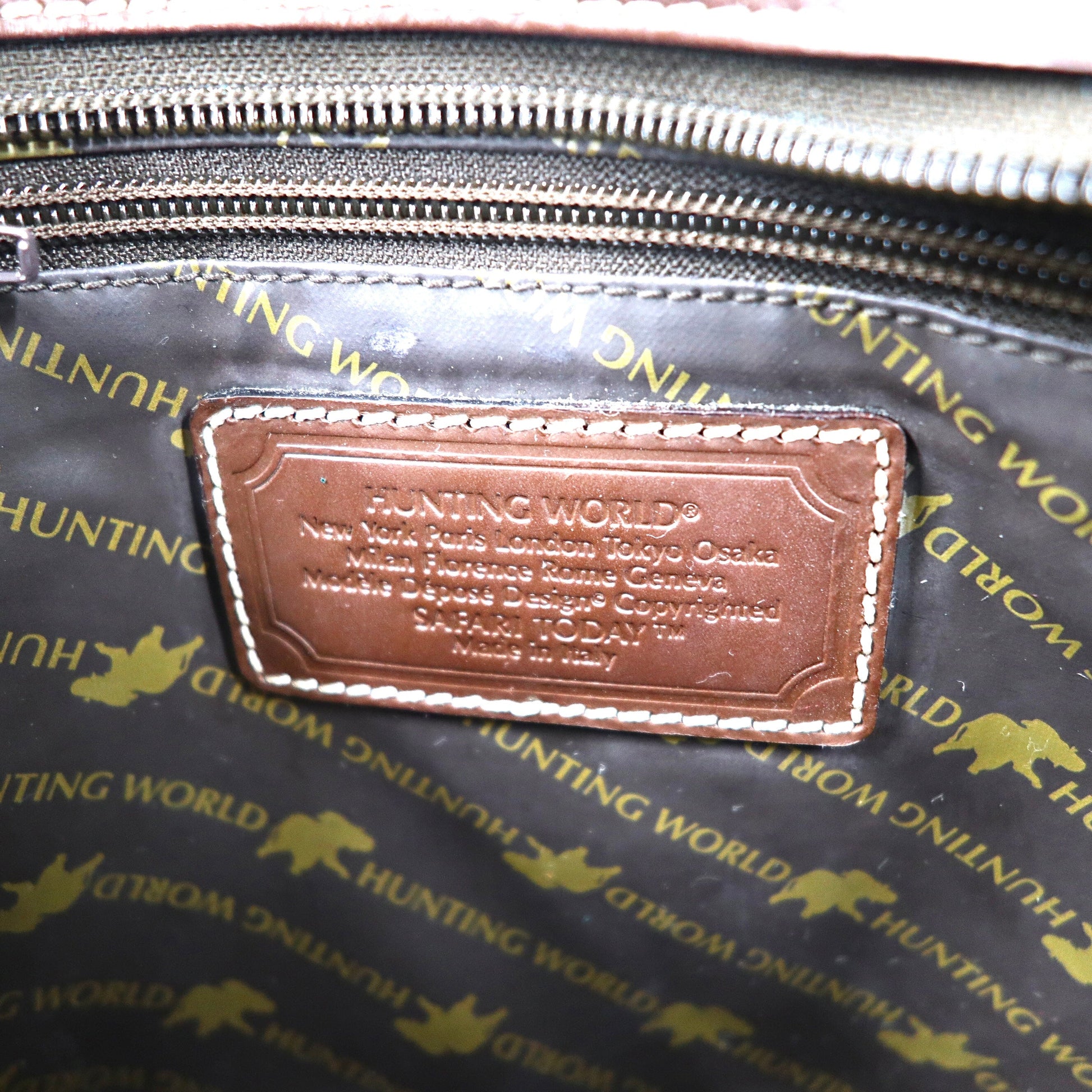 HUNTING WORLD Borsa tote beige in tela e pelle SAFARI TODAY E1558 Made in Italy