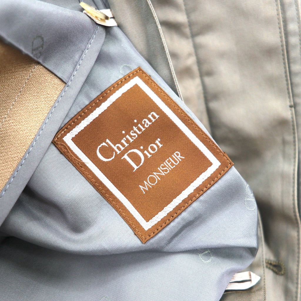Christian Dior - Trench in cotone cerato, L, cachi iridescente, con cintura, abbottonatura nascosta, fodera rimovibile, Made in Japan.