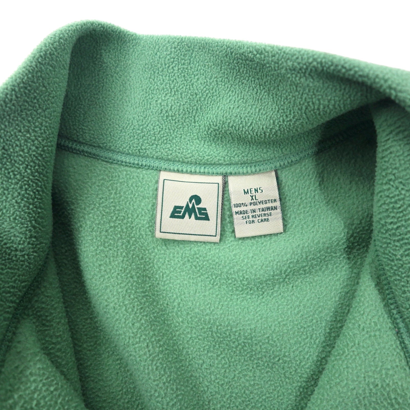 Felpa in pile EMS a mezza zip, taglia XL, colore verde, in poliestere, con logo ricamato, taglia abbondante