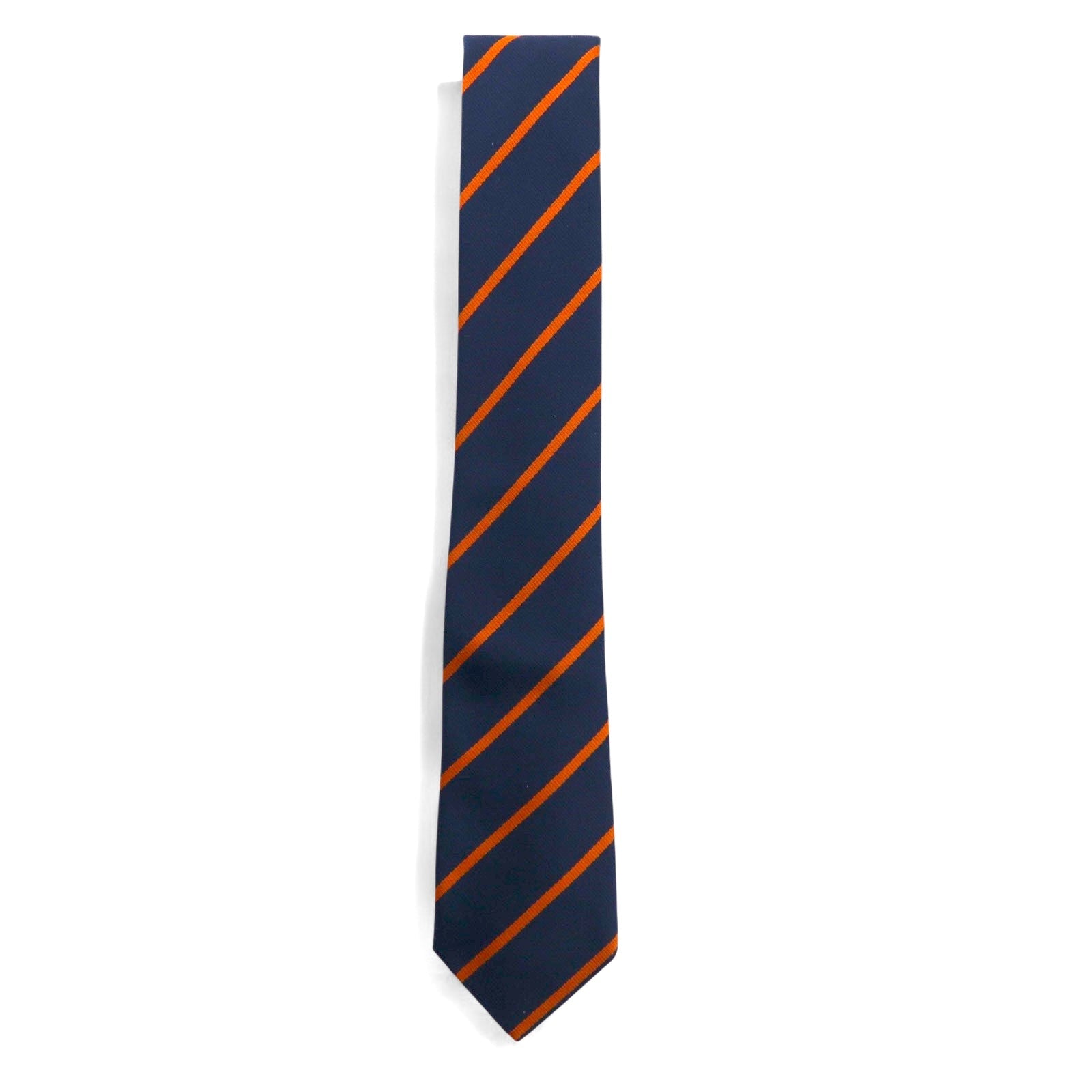 A.P.C. Cravatta a righe regimental blu navy in poliestere, Prodotto in Francia
