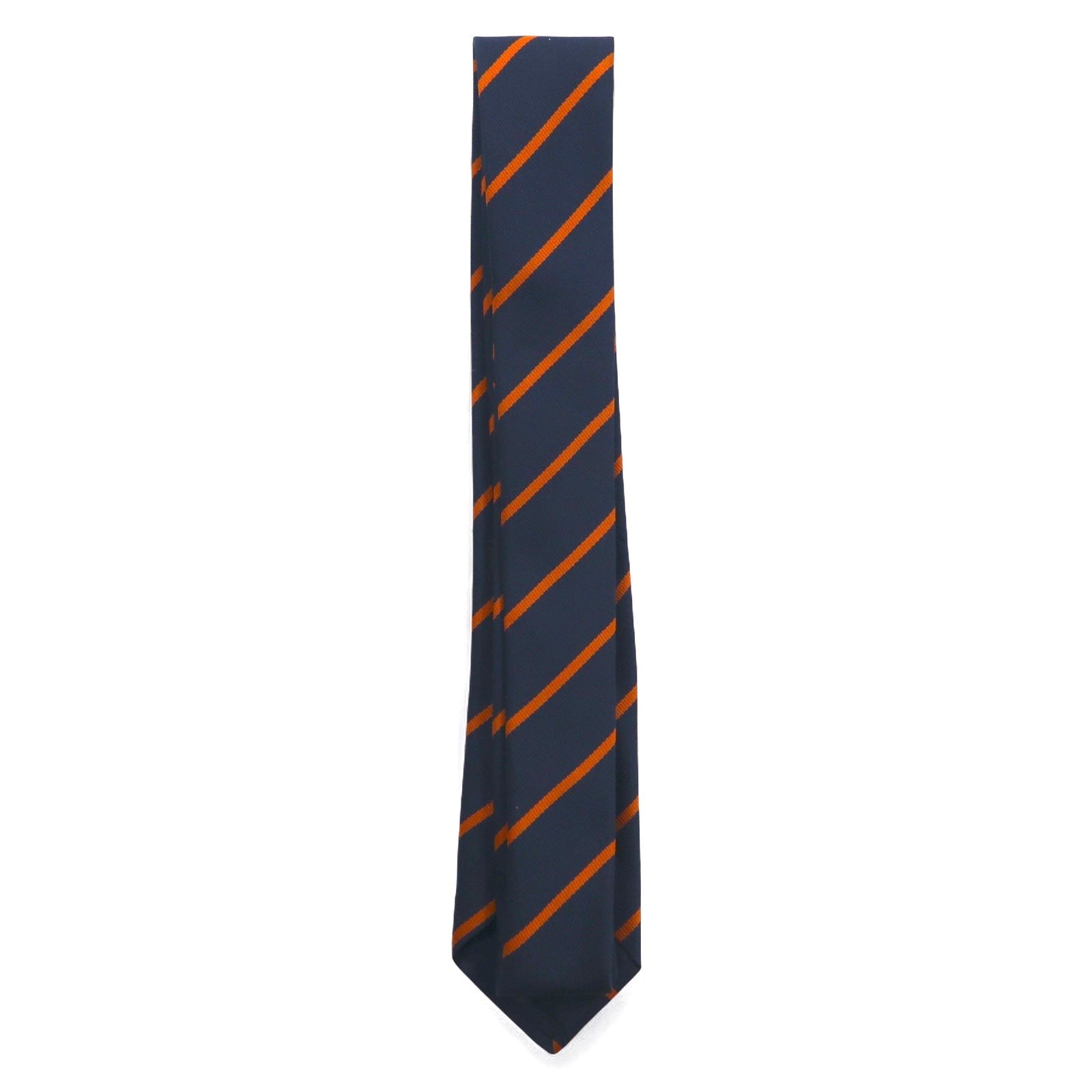 A.P.C. Cravatta a righe regimental blu navy in poliestere, Prodotto in Francia
