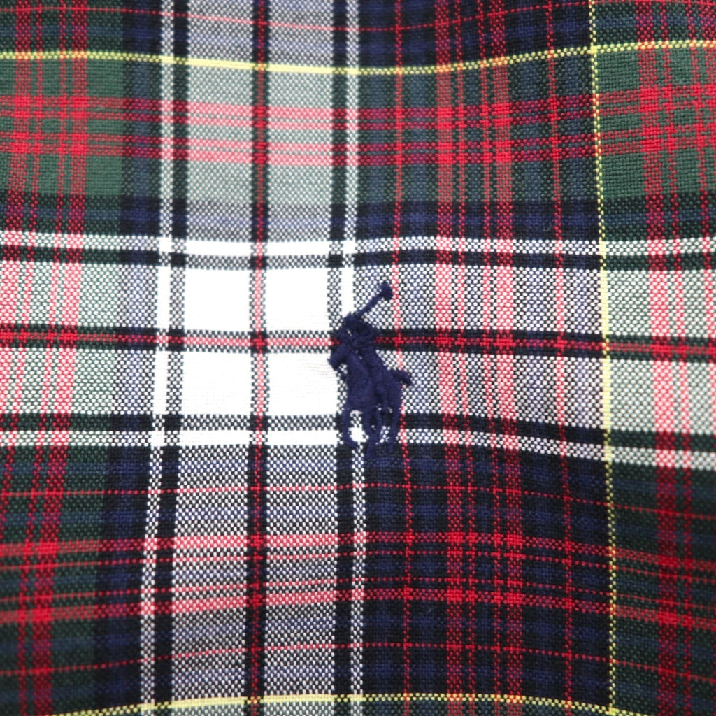 RALPH LAUREN Camicia di flanella button-down M Rosso a quadri Cotone Ricamo piccolo cavallino