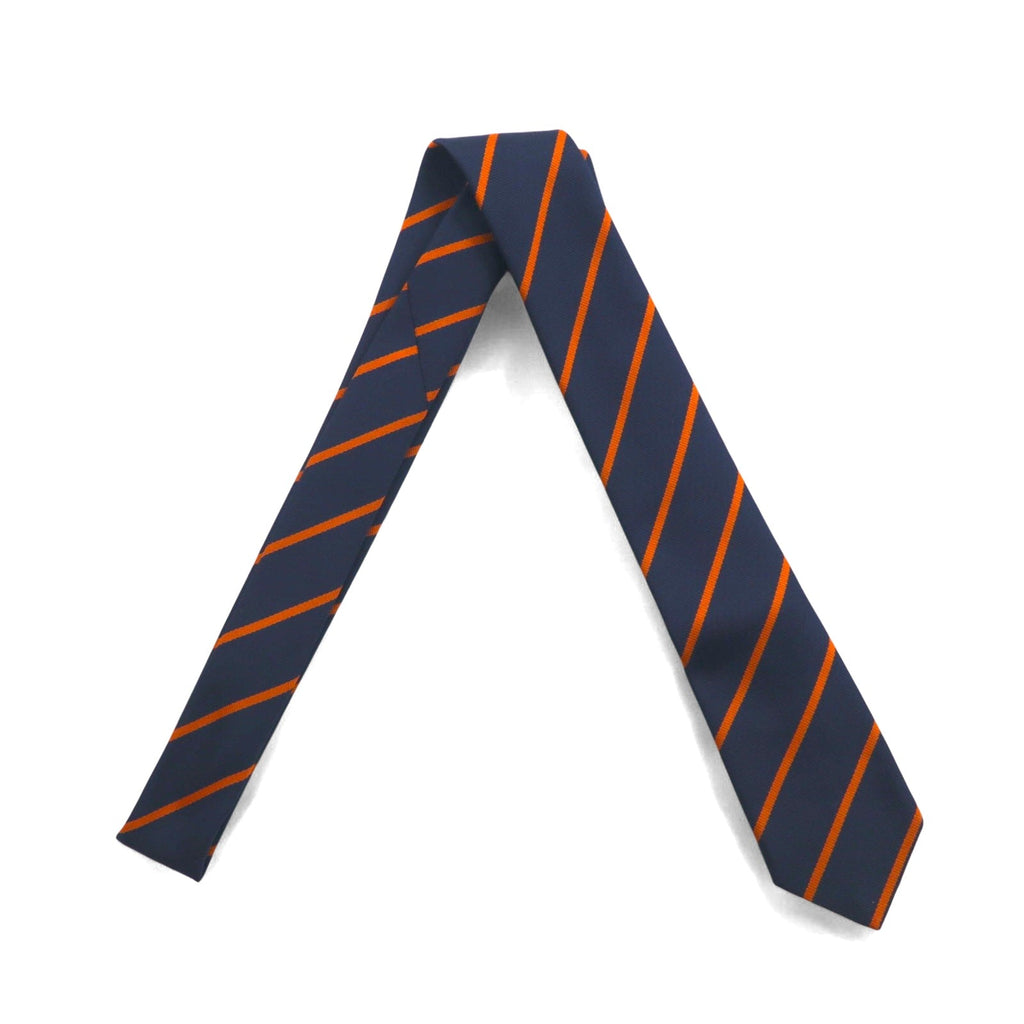 A.P.C. Cravatta a righe regimental blu navy in poliestere, Prodotto in Francia