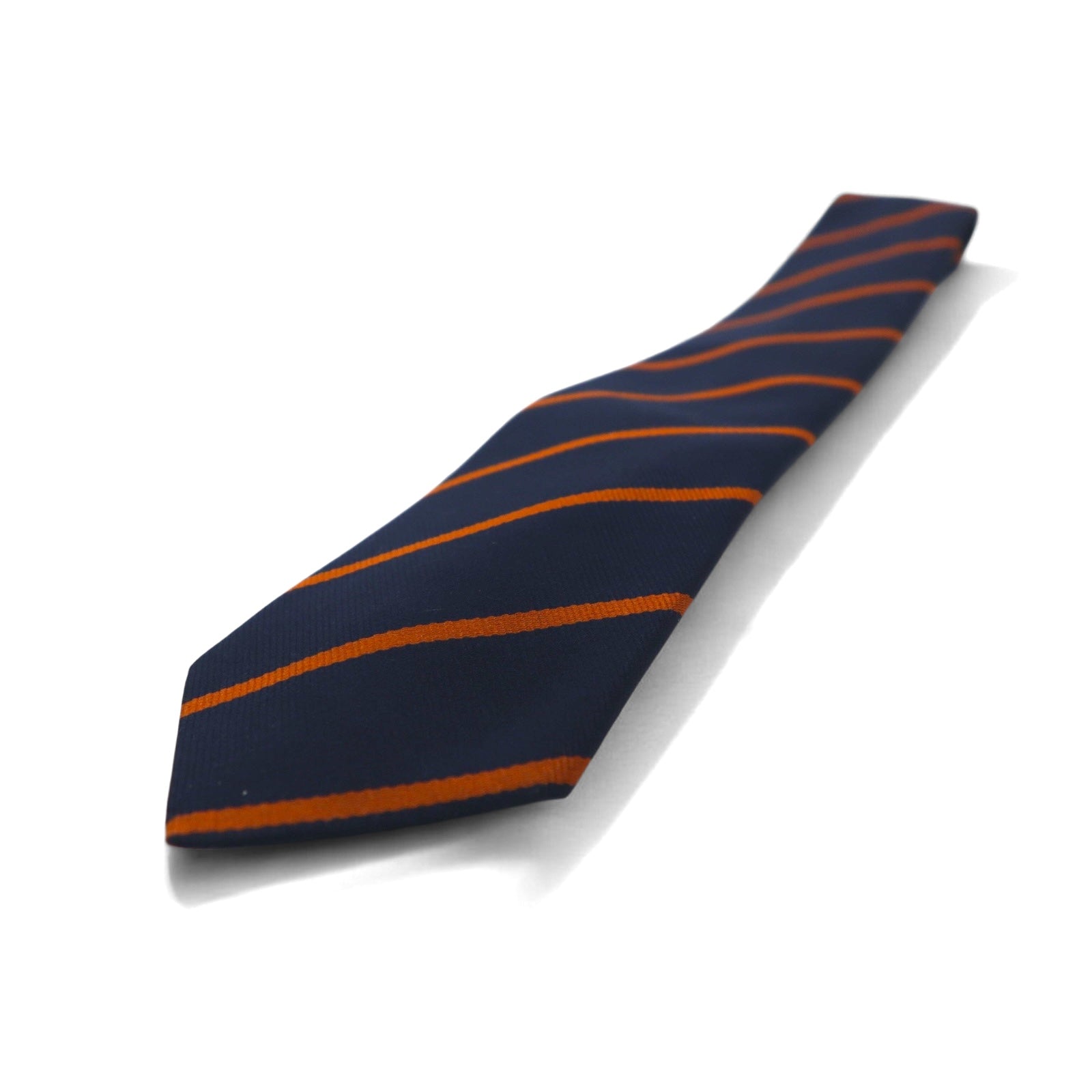 A.P.C. Cravatta a righe regimental blu navy in poliestere, Prodotto in Francia