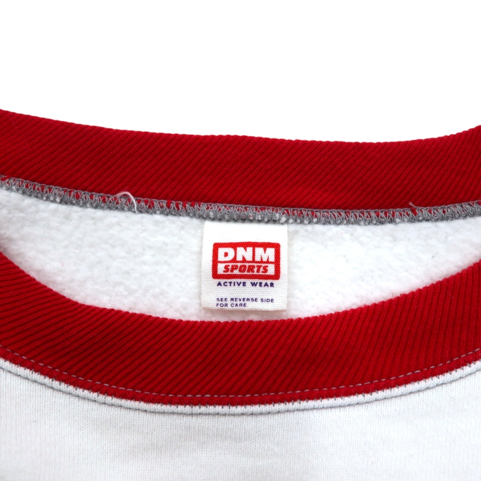 DENIME Felpa Raglan M Bianca Tricolore Foderata in pile DNM SPORTS Prodotto in Giappone
