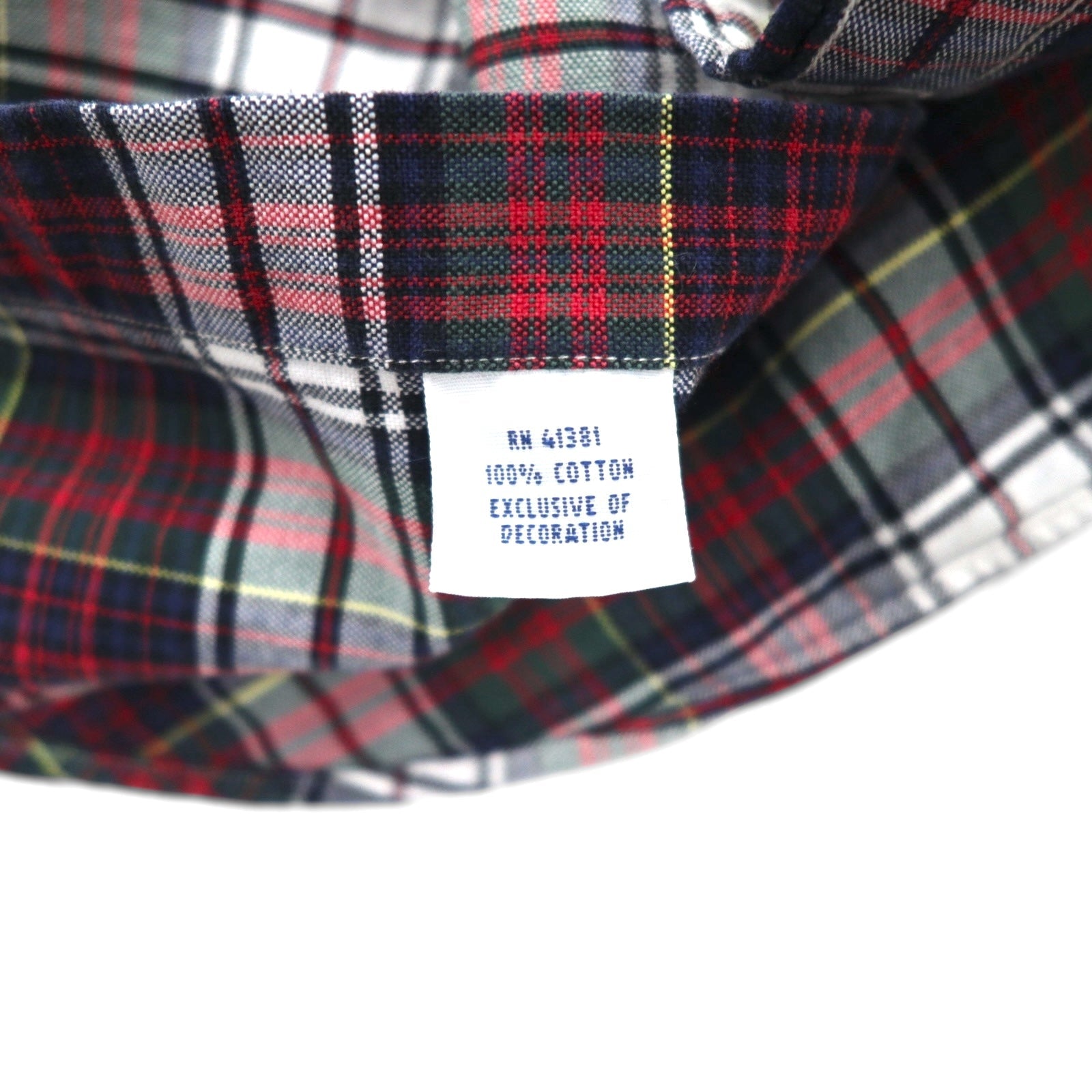 RALPH LAUREN Camicia di flanella button-down M Rosso a quadri Cotone Ricamo piccolo cavallino