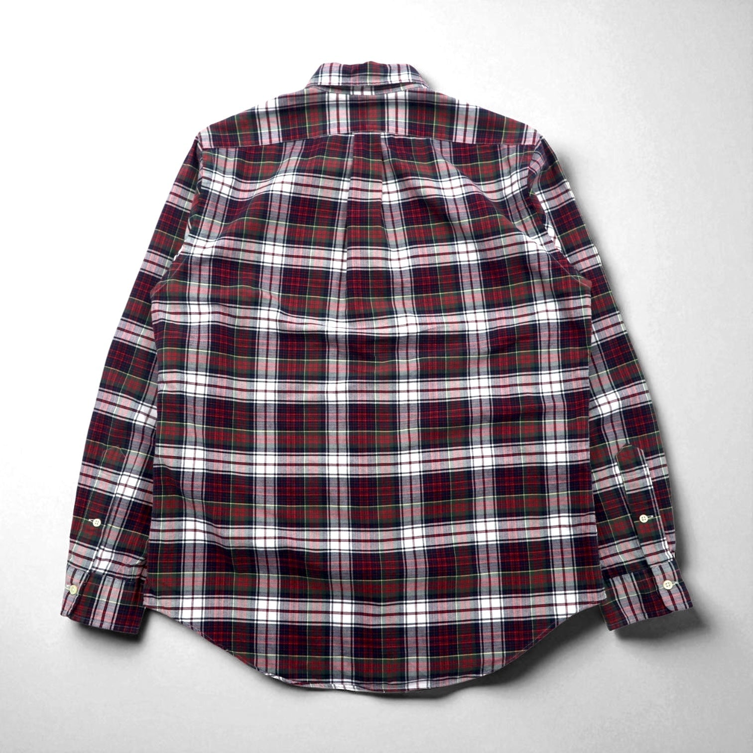RALPH LAUREN Camicia di flanella button-down M Rosso a quadri Cotone Ricamo piccolo cavallino