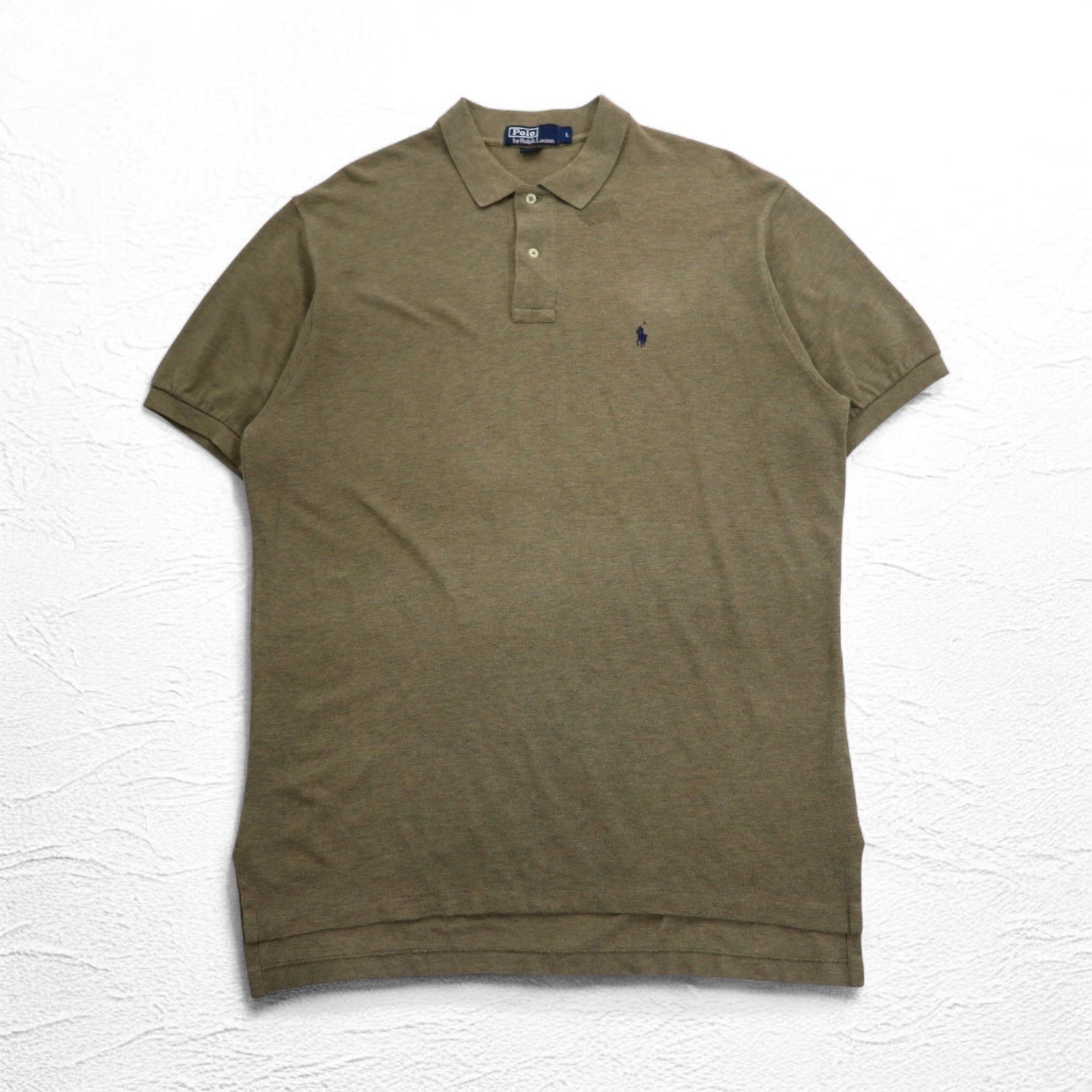 Polo by Ralph Lauren anni '90 Polo L Kaki Cotone Piqué Piccolo ricamo pony