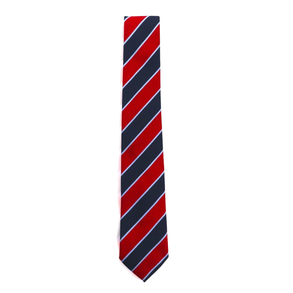 Altea Cravatta italiana a righe regimental rossa e blu navy, disponibile presso UNITED ARROWS