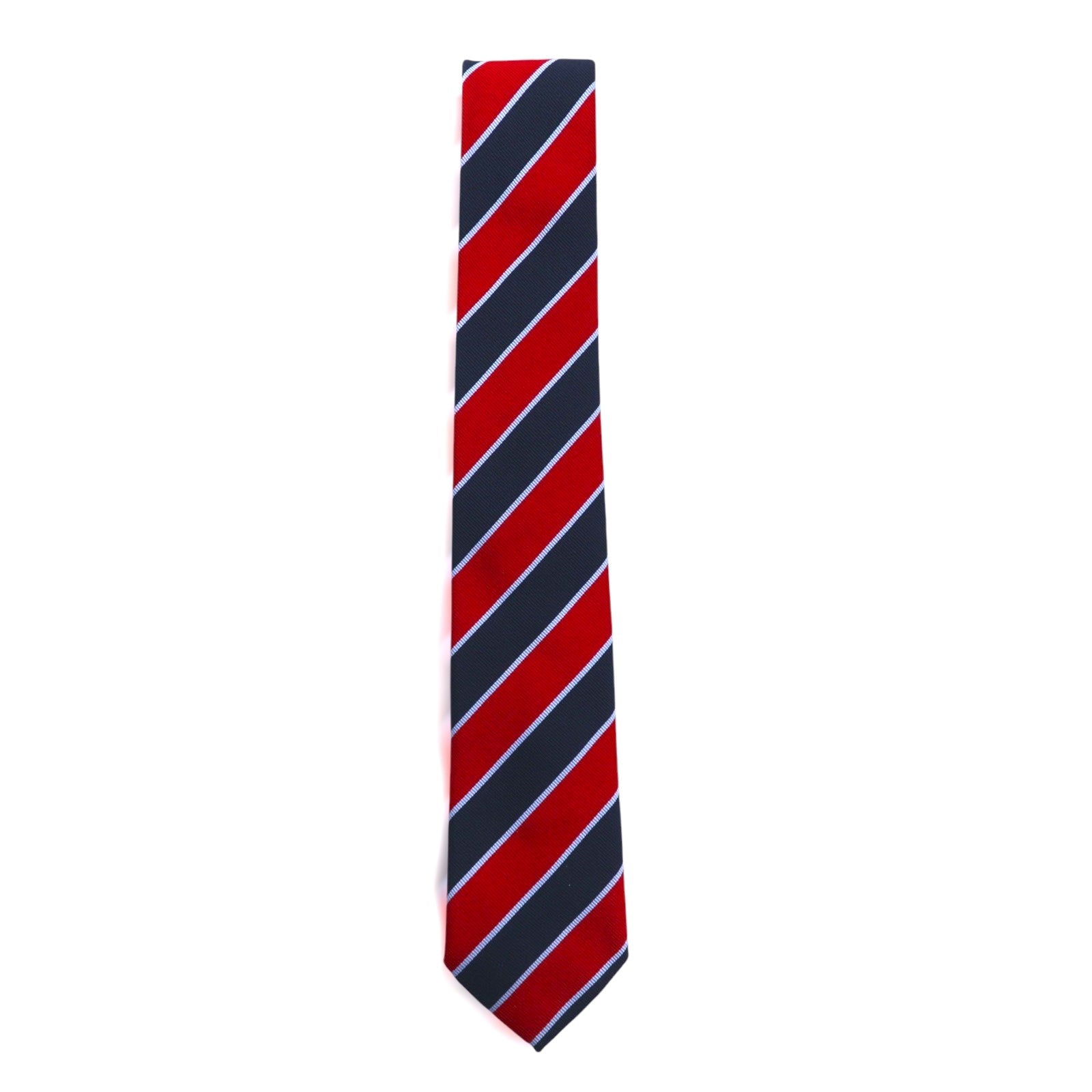 Altea Cravatta italiana a righe regimental rossa e blu navy, disponibile presso UNITED ARROWS