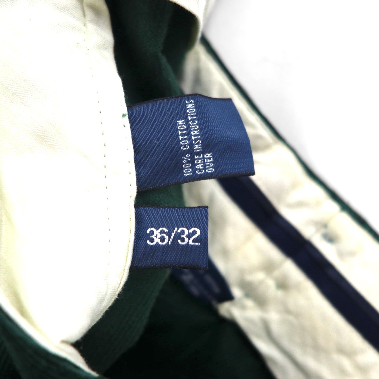 Polo by Ralph Lauren Pantaloni in velluto a coste anni '90, taglio dritto, taglia L, colore verde, in cotone