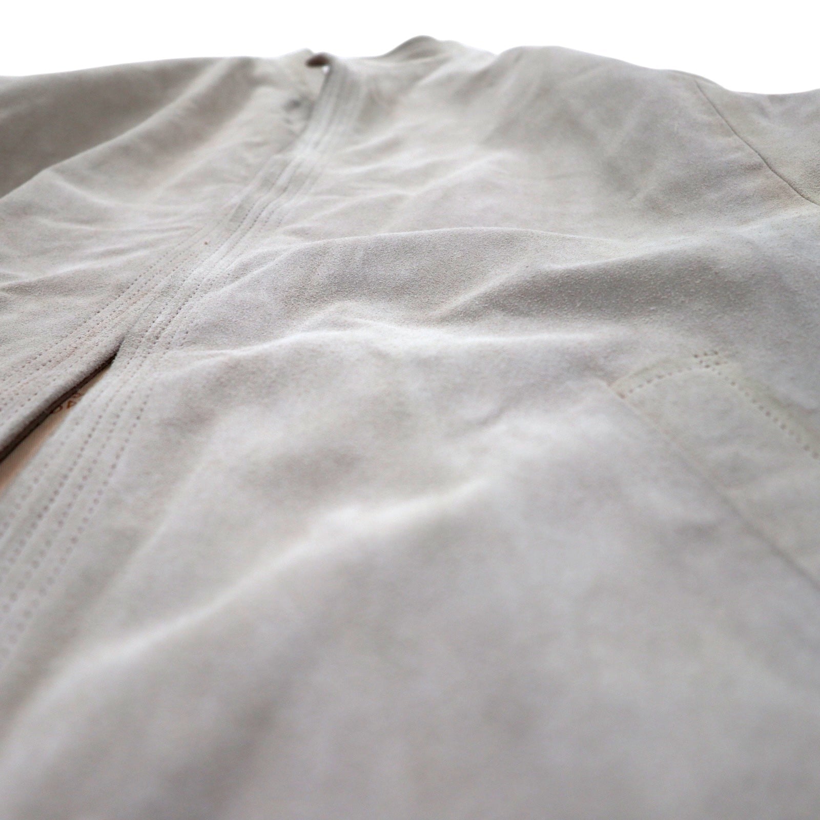 Giacca in pelle scamosciata JORDACHE anni '80, bomber, taglia M, beige, in pelle